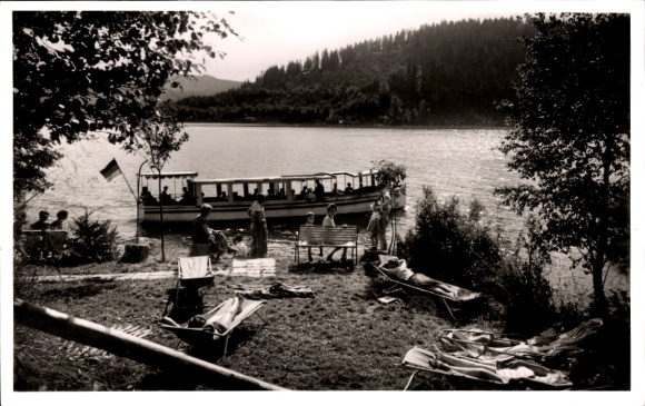 Ak Seebrugg Schluchsee im Schwarzwald, Café Pension Hubertus