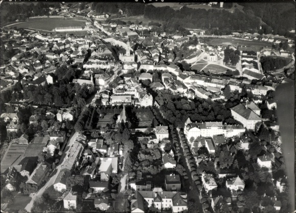 Postcard Traunstein in Upper Bavaria, aerial photo