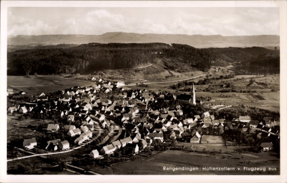 Postcard Rangendingen in the Zollernalb district, aerial photograph