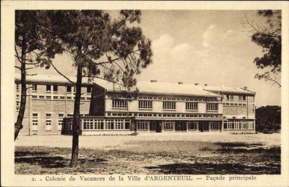 Ak Argenteuil Val d'Oise, Kolonie de Vacances, Hauptfassade, Ferienkolonie