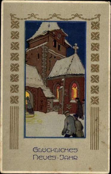 7 old artist PC congratulations New Year, various motifs
