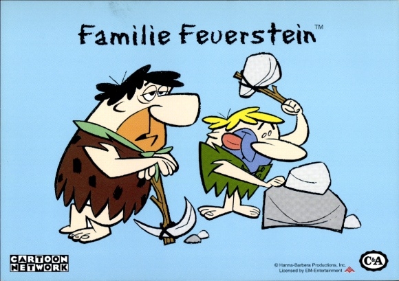 Postcard The Flintstones, Fred and Barney