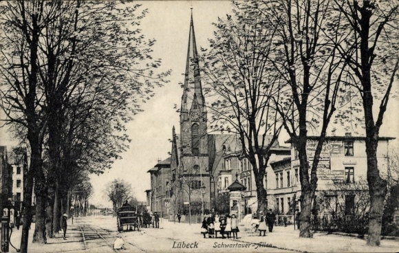 Postcard Hanseatic City of Lübeck, Schwartauer Allee