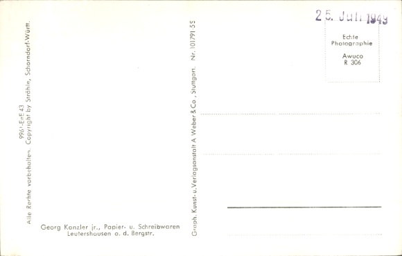 Postcard Leutershausen Hirschberg an der Bergstraße Baden, aerial photograph
