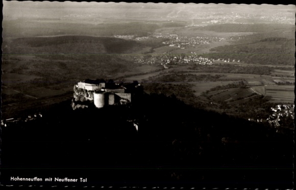Ak Neuffen in Württemberg, Burg Hohenneuffen, Burg Hohenneuffen, Neuffener Tal, Schwarz-Weiß-Foto