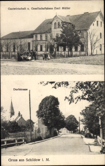 Postcard Schildow Mühlenbecker Land Oberhavel, inn, Dorfstrasse