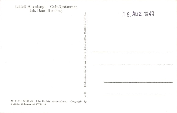 Postcard Bamberg in Upper Franconia, Altenburg, aerial photography, castle, café, restaurant
