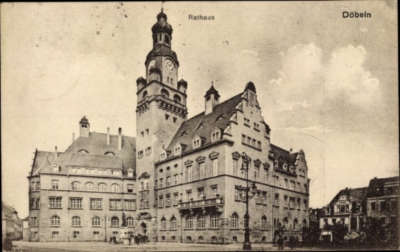 Ak Döbeln in Sachsen, Rathaus von   Architektur, Uhrturm