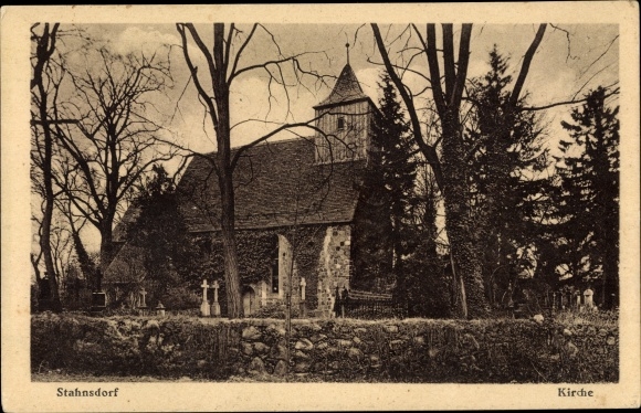 Postcard Stahnsdorf Brandenburg, view of the church