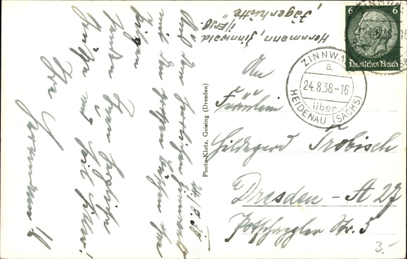 Postcard Zinnwald Georgenfeld Altenberg in the Ore Mountains, hunter&#39;s hut, lounge, tiled stove