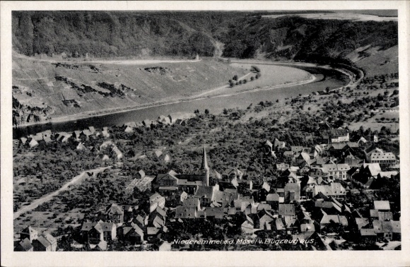 Ak Niederemmel Piesport an der Mosel, Fliegeraufnahme