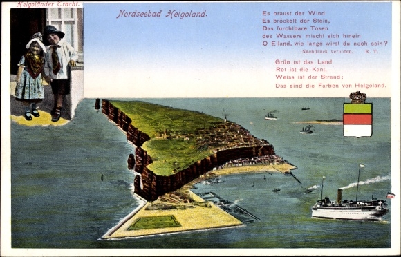 KP Nordseebad Helgoland, kostium Helgoländer, piosenka, parowiec, herb