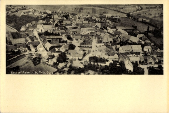 Postcard Prosselsheim Lower Franconia, aerial photograph