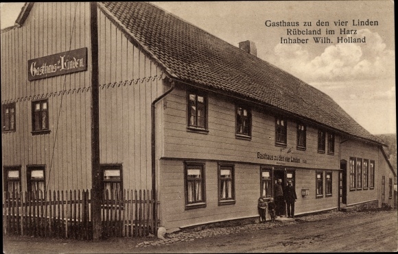 Postcard Rübeland Oberharz am Brocken, inn to the four lime trees
