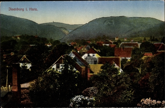 Postcard Ilsenburg am Nordharz, view of the town, mountains