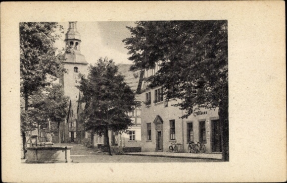 Postcard Beverungen in the Weserbergland, at the church