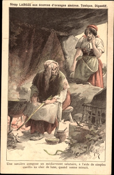 Artist Postcard Syrup Laroze, with bitter orange peels, advertising