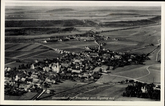 Postcard Ummendorf in Württemberg, aerial photograph