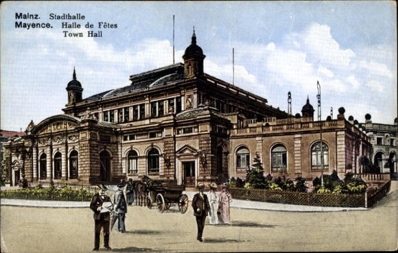 Ak Mainz am Rhein, Stadthalle, Kutsche