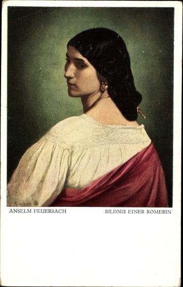 Artist Postcard Feuerbach, A., portrait of a Roman woman