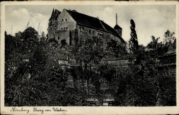 Ak Nürnberg, Burg von Westen