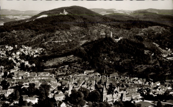 Ak Weinheim an der Bergstraße Baden, Weinheim, Blick auf W.S.C. Wachenburg, Burgruine Windeck