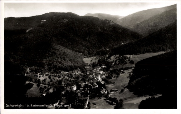 Ak Schweighof Badenweiler im Schwarzwald, Fliegeraufnahme