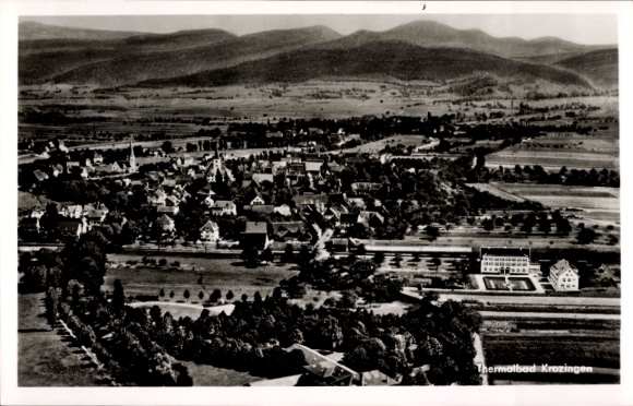 Postcard Bad Krozingen in Breisgau Black Forest, aerial photograph
