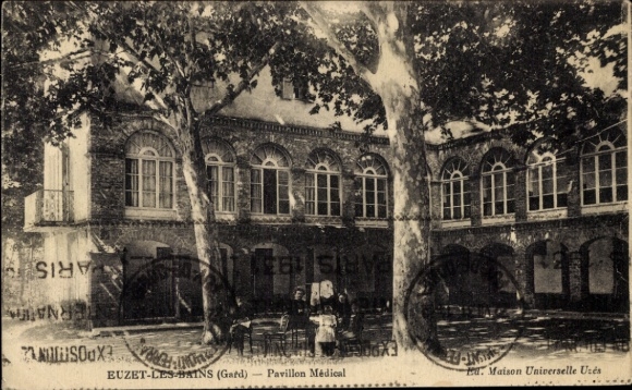 Postcard Euzet-les-Bains Gard, Pavilion Medical