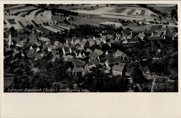 Postcard Siegelsbach in Baden, aerial photograph