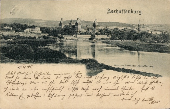 Postcard Aschaffenburg in Lower Franconia, general view