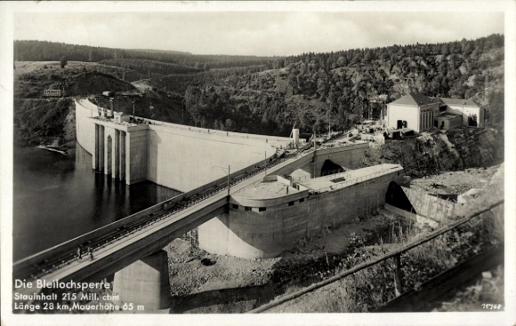 Postcard Saale Orla Kreis, Bleiloch Dam