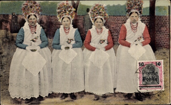 Postcard Women in Polish Costumes