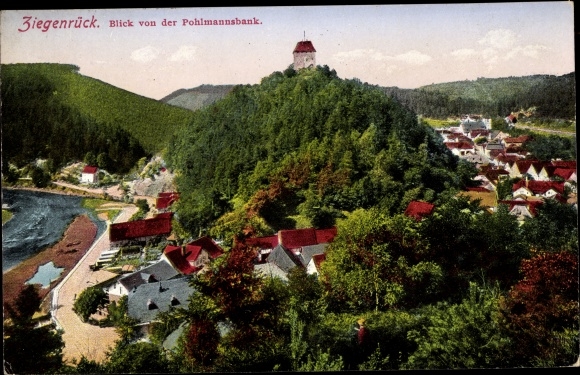 Postcard Ziegenrück am Schiefergebirge Thuringia, general view, Pohlmannsbank