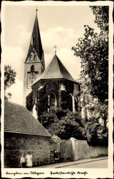 Ak Kempten im Allgäu Schwaben, Protestantische Kirche