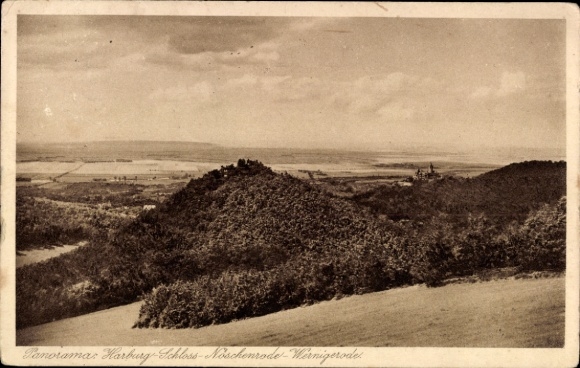 Ak Nöschenrode Wernigerode im Harz, Panoramaansicht, Harburg-Schloss, Nöschenrode, Wernigerode