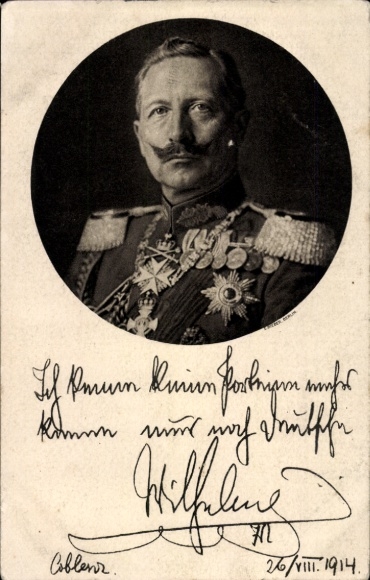 PC Kaiser Wilhelm II, Portrait, I no longer know any parties, quote 1914