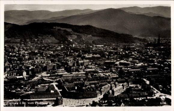 PC Freiburg im Breisgau, a bird's-eye view of the city of Freiburg im Breisgau, taken...