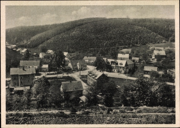 Postcard Niedermöbel Schmiedeberg Dippoldiswalde in the Eastern Ore Mountains, view of the town