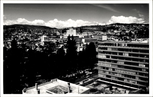 Postcard Quito Ecuador, northern part of the city