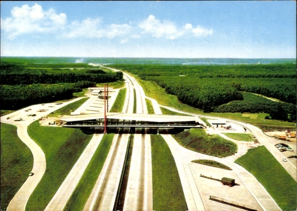 Ak Nellinghof Schierberg Neuenkirchen Vörden Nedersaksen, Autobahn Brückenrasthaus Dammer Berge