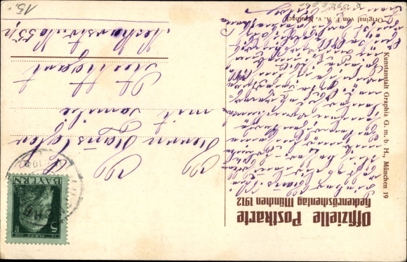 Artist PC Kaulbach, Friedrich August, Munich, Dog Rose Day May 1912, small child, rain of money