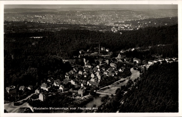 Postcard Weißenstein Pforzheim in the Black Forest, aerial photograph