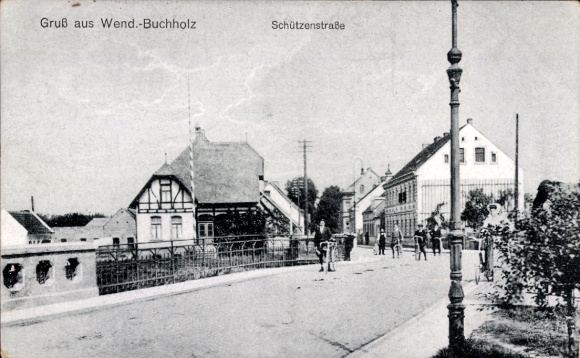 Postcard Wendisch Buchholz Märkisch Buchholz Dahme Spreewald, Schützenstraße
