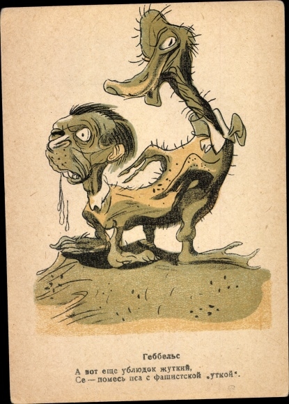 Ak Karikatur, Reichspropagandaleiter Joseph Goebbels