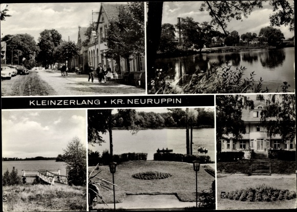 Ak Kleinzerlang Rheinsberg in Brandenburg, Dorfstraße, Kleiner Pölitzsee, FDGB Café