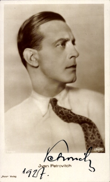 Postcard actor Ivan Petrovitch, portrait, autograph