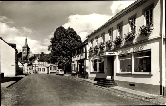 Postcard Bad Bodendorf Sinzig am Rhein, church, half-timbered house