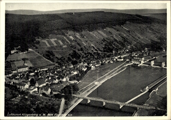 Postcard Klingenberg am Main Lower Franconia, aerial photograph