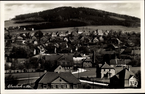 Ak Ebersbach in Saksen Oberlausitz, uitzicht op de stad, uitzicht op de Humboldtbaude